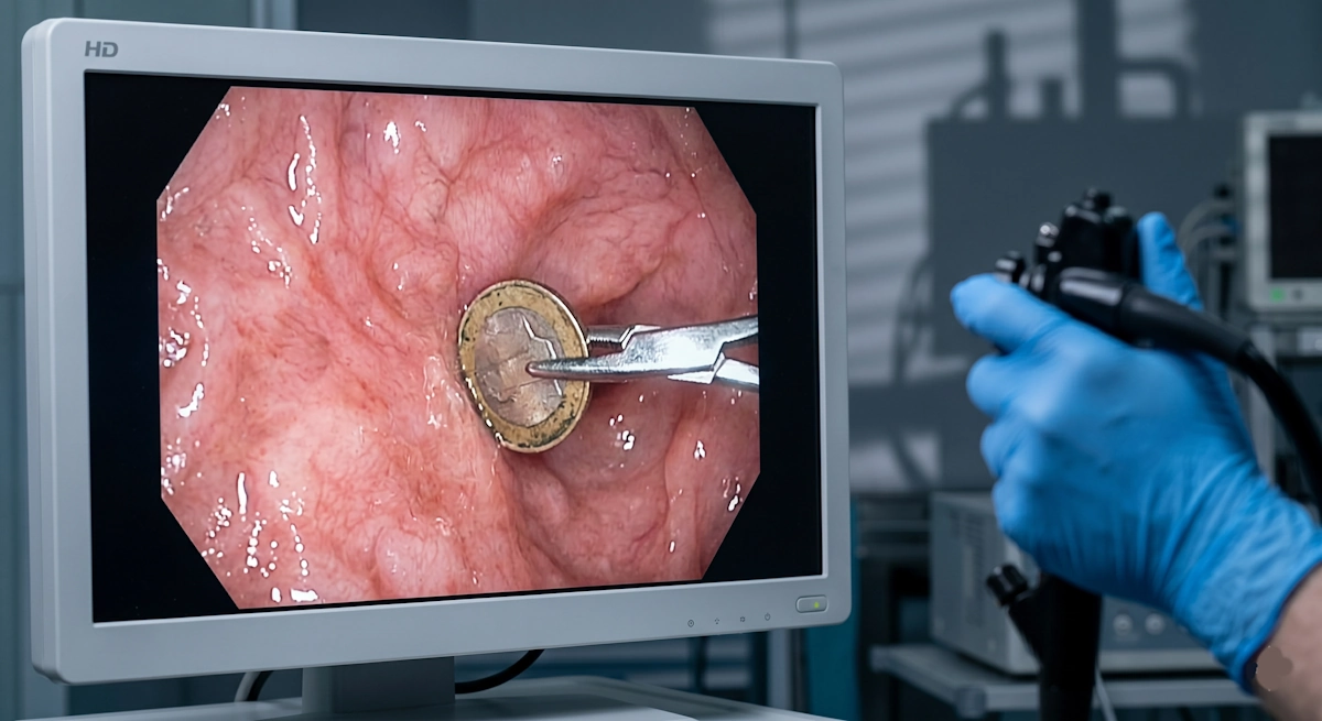 Extracción de cuerpo extraño mediante endoscopia veterinaria en Jerez.