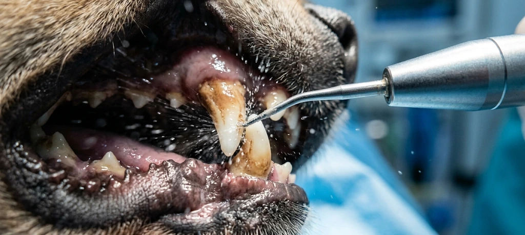 Limpieza dental avanzada en nuestra unidad de odontología veterinaria en Jerez.