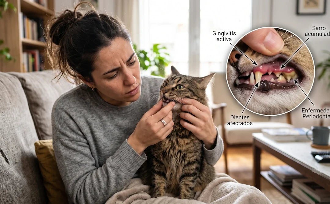 Por qué a mi gato le huele mal la boca