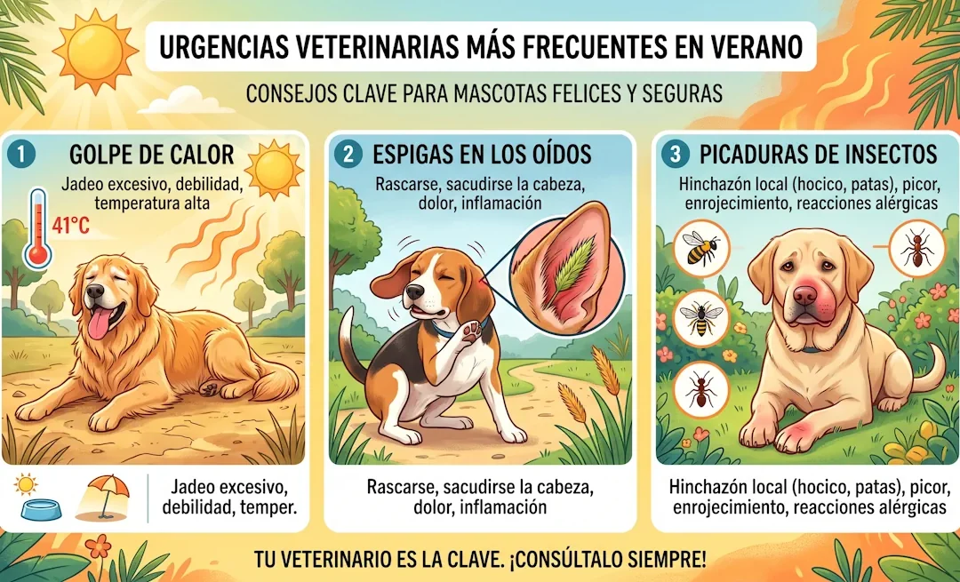 Urgencias veterinarias más frecuentes en verano